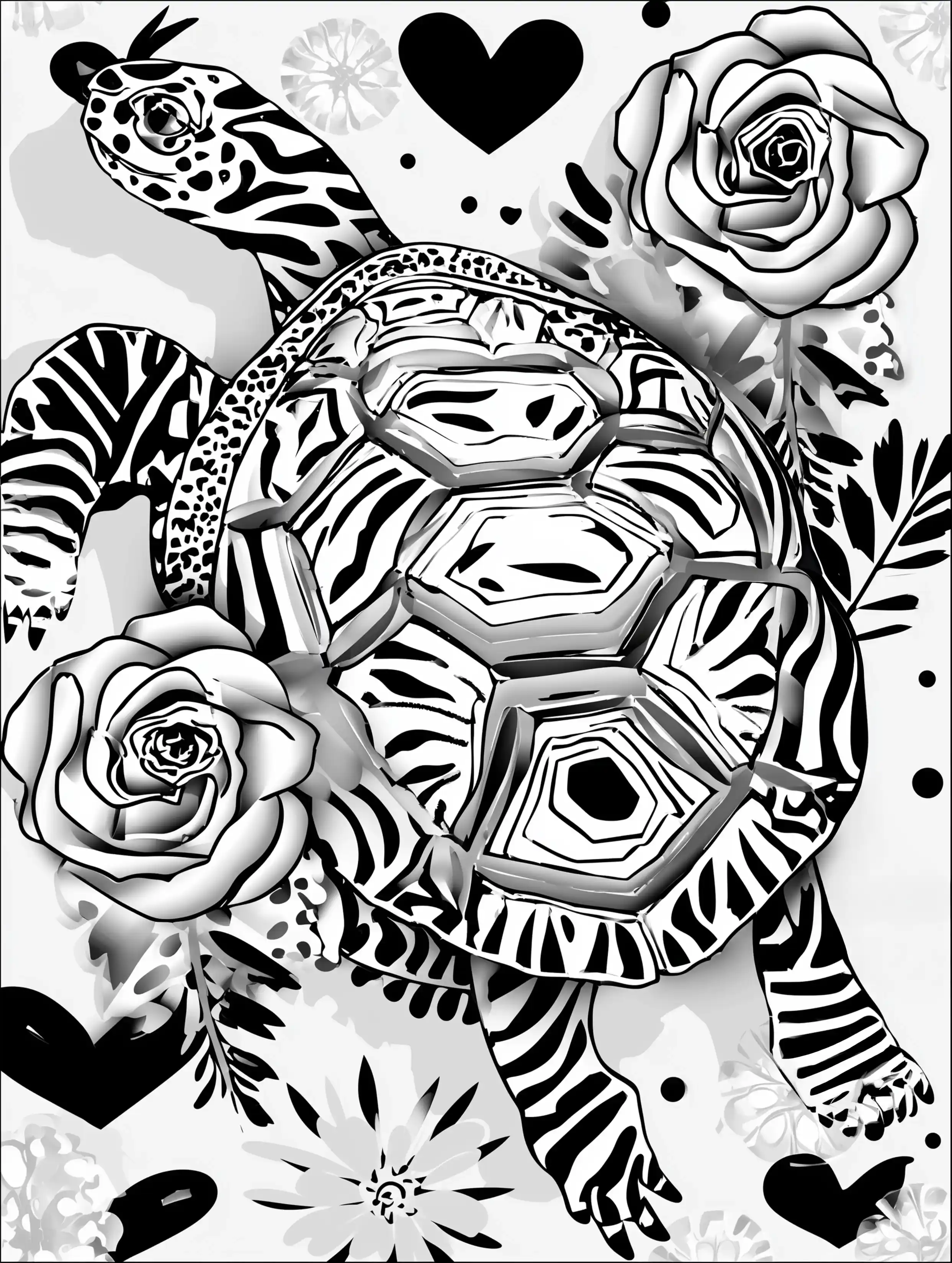 Free printable zoo coloring sheet featuring a turtle swimming away